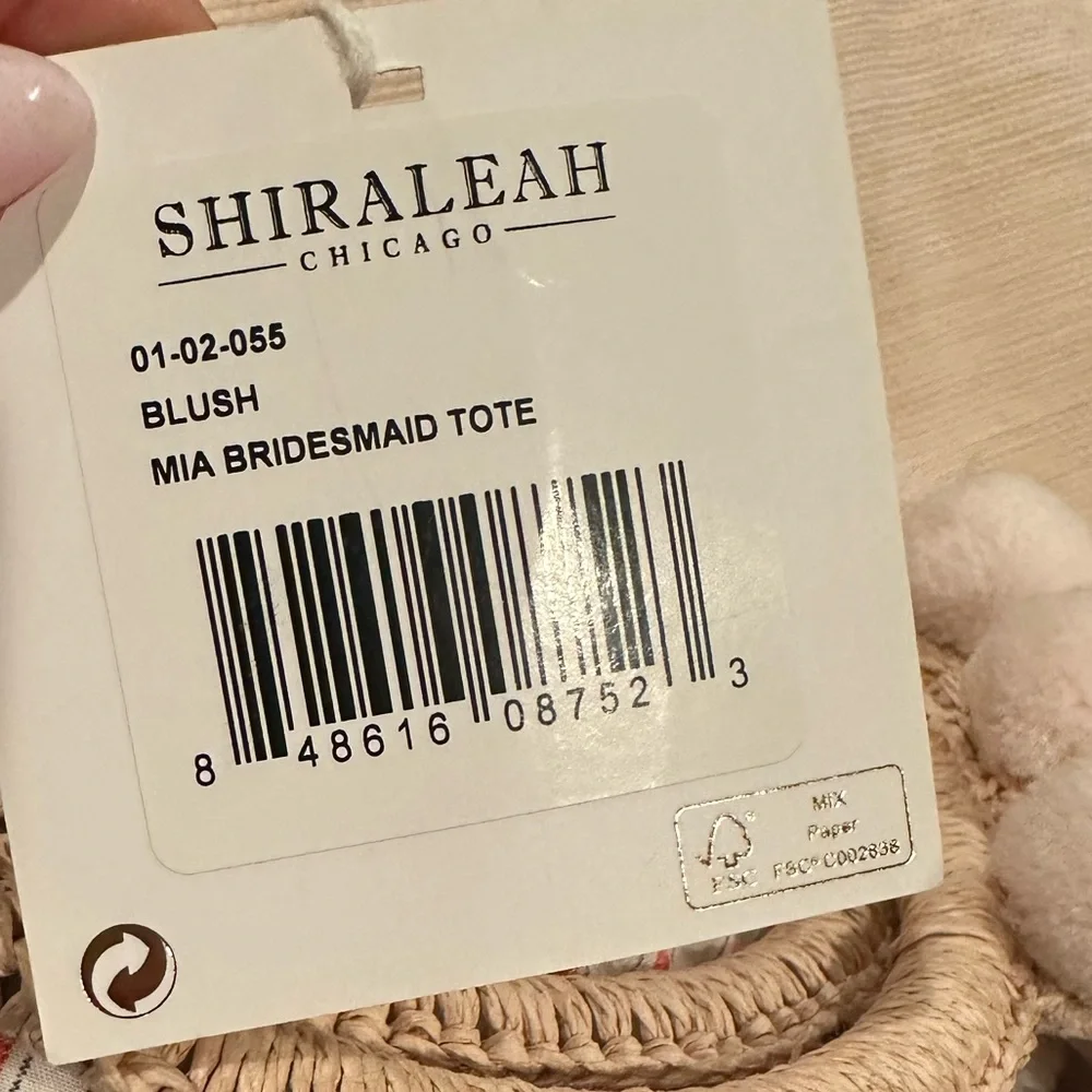 SHIRALEAH CHICAGO MIA BLUSH BRIDESMAID BRIDAL POMPOM TOTE